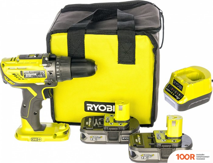 Ryobi R18PD3-215S 5133003339 (С 2-МЯ АКБ 1.5 AH, СУМКА) (318432)