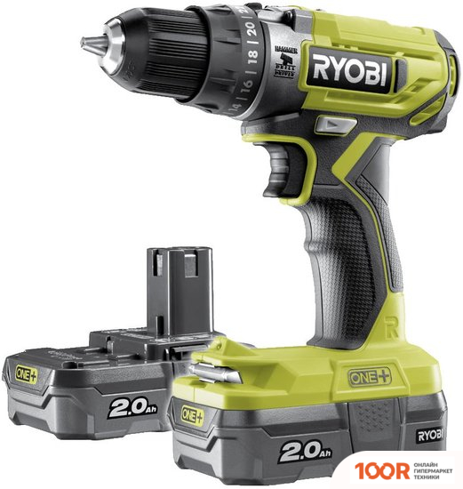 Ryobi R18PD2-220S 5133004459 (С 2-МЯ АКБ, СУМКА) (318430)