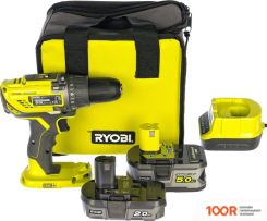 Ryobi R18DD3-252S 5133003353 (С 2-МЯ АКБ 2 AH+5 AH, СУМКА) (318421)