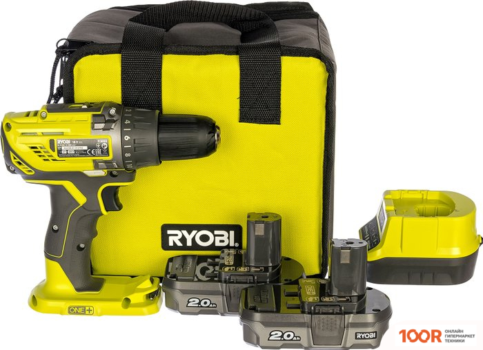 Ryobi R18DD3-220S 5133003348 (С 2-МЯ АКБ 2 AH, СУМКА) (318419)