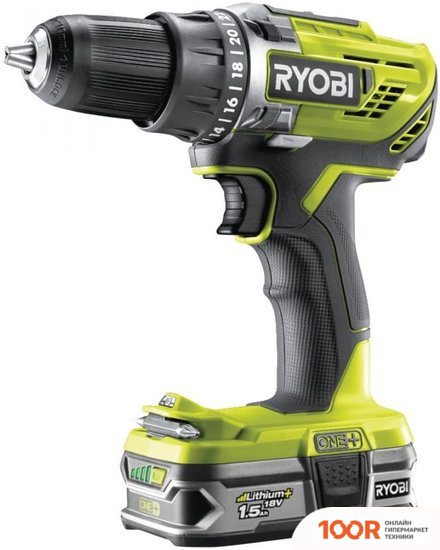 Ryobi R18DD3-215S 5133003774 (С 2-МЯ АКБ, СУМКА) (318418)