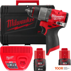 Milwaukee M12 FUEL M12FDD2-202X 4933479873 (С 2-МЯ АКБ 2 АЧ, КЕЙС) (318065)