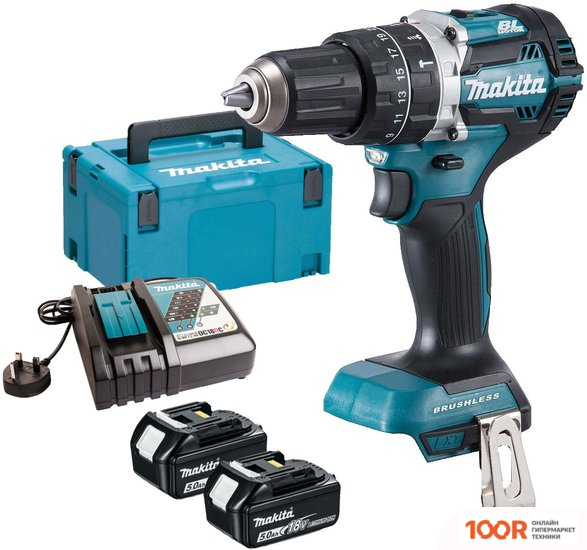 Makita DHP484RTJ (С 2-МЯ АКБ, КЕЙС) (317852)