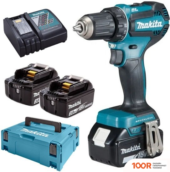 Makita DDF485RF3J (С 3-МЯ АКБ, КЕЙС) (317797)