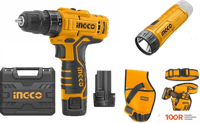 Ingco STANDARD CDLI12325 (С 2-МЯ АКБ, КЕЙС, ПОЯСНАЯ СУМКА, ФОНАРЬ) (317641)