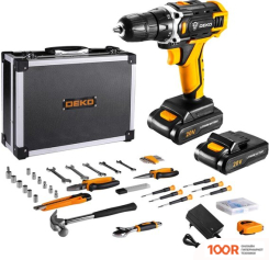 Deko DKCD20FU-LI PREM SET 131 063-4137 (С 2-МЯ АКБ, КЕЙС, ОСНАСТКА) (316896)