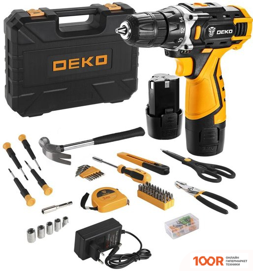 Deko DKCD12FU-LI SET 104 063-4117 (С 2-МЯ АКБ, КЕЙС, НАБОР ОСНАСТКИ) (316876)