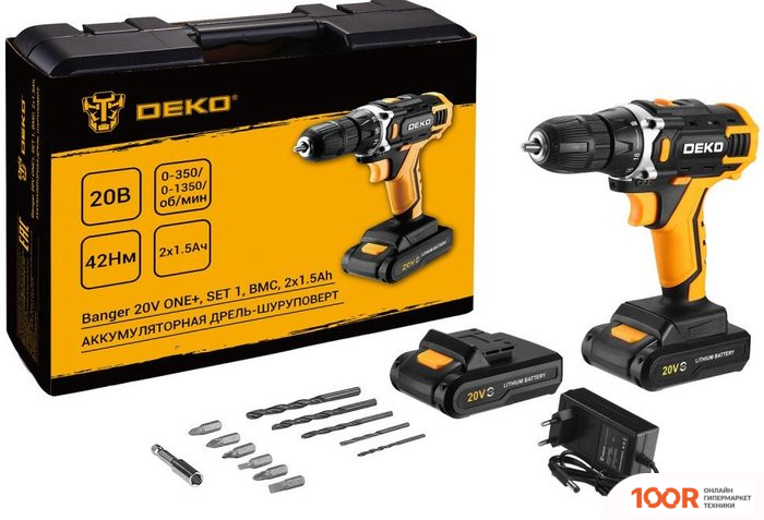 Deko BANGER 20V ONE+ 083-1110 (С 2-МЯ АКБ, КЕЙС) (316859)