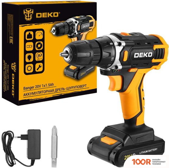 Deko BANGER 20V 080-1004 (С 1-ИМ АКБ, КЕЙС) (316854)