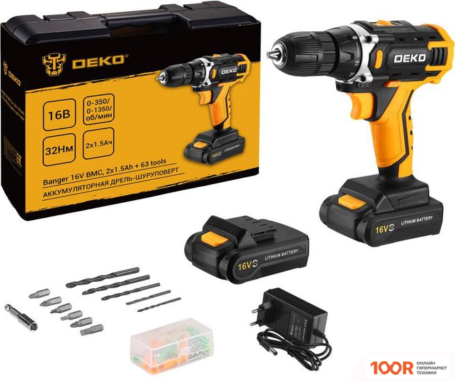 Deko BANGER 16V 080-1003 (С 2-МЯ АКБ, КЕЙС, ОСНАСТКА) (316853)