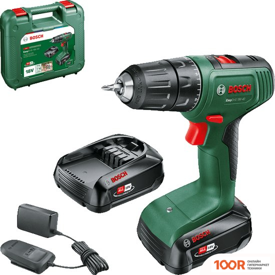 Bosch EASYDRILL 18V-40 06039D8002 (С 2-МЯ АКБ 1.5 AH, КЕЙС) (316526)