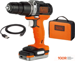 Black & Decker BDCHD12S1 (С 1-ИМ АКБ, USB) (316470)