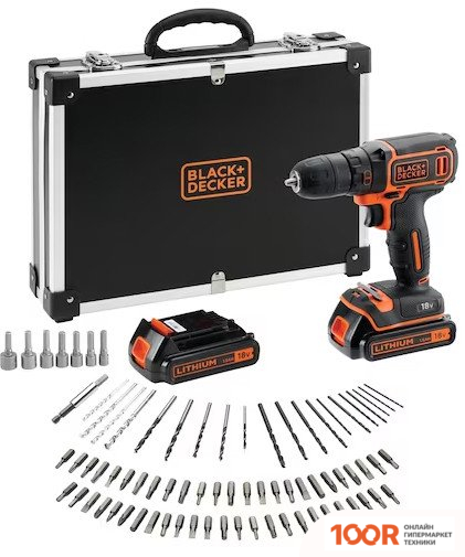 Black & Decker BDCDC18BAFC (С 2-МЯ АКБ, КЕЙС) (316463)