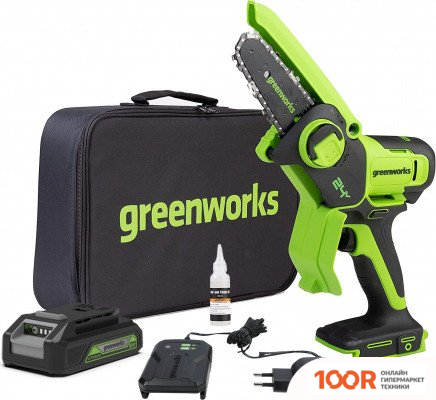 Greenworks G24MCS10K2 2008207UA (С 1-ИМ АКБ 2 АЧ) (312651)
