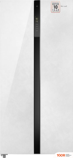 Холодильник Weissgauff WSBS 500 INVERTER NOFROST WHITE ROCK GLASS (311737)