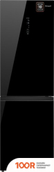 Холодильник Weissgauff WRK 185 TOTAL NOFROST INVERTER BLACK GLASS (311666)