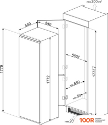 Холодильник Smeg S8C1721F (311154)