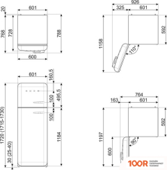 Холодильник Smeg FAB30LCR5 (311013)