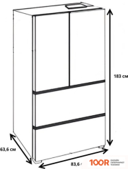 Холодильник Meferi MFR83BLACK IX TOTAL NO FROST FRENCH DOOR COMFORT (309963)
