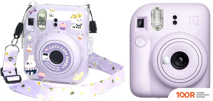 Фотоаппарат Fujifilm INSTAX MINI 12 (ФИОЛЕТОВЫЙ) + ПУРПУРНЫЙ ЧЕХОЛ SUNDAYS С РЕМНЕМ (305714)