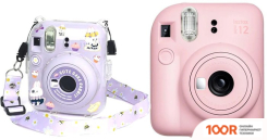 Фотоаппарат Fujifilm INSTAX MINI 12 (РОЗОВЫЙ) + ПУРПУРНЫЙ ЧЕХОЛ SUNDAYS С РЕМНЕМ (305711)