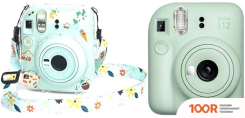 Фотоаппарат Fujifilm INSTAX MINI 12 (МЯТНЫЙ) + ЗЕЛЕНЫЙ ЧЕХОЛ SUNDAYS С РЕМНЕМ (305709)