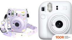 Фотоаппарат Fujifilm INSTAX MINI 12 (БЕЛЫЙ) + ПУРПУРНЫЙ ЧЕХОЛ SUNDAYS С РЕМНЕМ (305704)