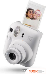 Фотоаппарат Fujifilm INSTAX MINI 12 (БЕЛЫЙ) + ЗЕЛЕНЫЙ ЧЕХОЛ SUNDAYS С РЕМНЕМ (305703)