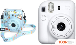 Фотоаппарат Fujifilm INSTAX MINI 12 (БЕЛЫЙ) + ГОЛУБОЙ ЧЕХОЛ SUNDAYS С РЕМНЕМ (305702)