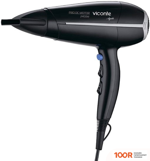 Фен Viconte VC-3750 (ЧЕРНЫЙ/СЕРЫЙ) (305500)