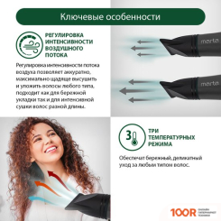 Фен Marta MT-1497 (ТЕМНЫЙ ТОПАЗ) (304913)