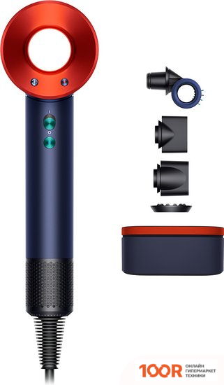 Фен Dyson HD15 SUPERSONIC (С ПЕРЕХОДНИКОМ НА ЕВРОВИЛКУ, БЕРЛИНСКАЯ ЛАЗУРЬ/ТОПАЗ) (304289)