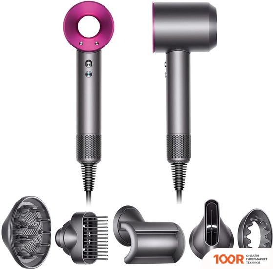 Фен Dyson HD07 SUPERSONIC (С ПЕРЕХОДНИКОМ НА ЕВРОВИЛКУ, ФУКСИЯ) (304267)