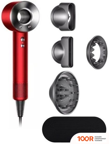 Фен Dyson HD03 SUPERSONIC (НИКЕЛЬ/КРАСНЫЙ) (304256)
