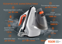 Утюг VLK VESUVIO 5500 (БЕЛЫЙ/ЧЕРНЫЙ/ОРАНЖЕВЫЙ) (303728)