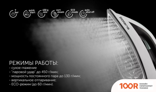 Утюг Polaris PSS 6092K (ЧЕРНЫЙ/БЕЛЫЙ) (303294)