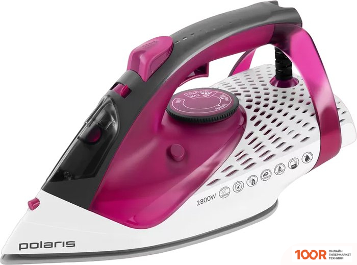 Утюг Polaris PIR 2860AK 3M (ЧЕРНЫЙ/РОЗОВЫЙ) (303280)