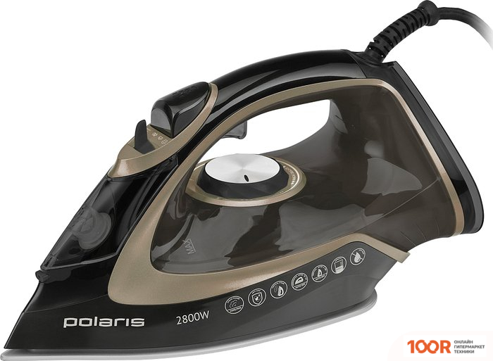 Утюг Polaris PIR 2821AK 3M (ЧЕРНЫЙ/ЗОЛОТИСТЫЙ) (303276)