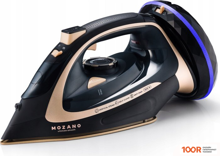 Утюг Mozano ULTIMATE SMOOTH (ЧЕРНЫЙ/ЗОЛОТИСТЫЙ) (303107)