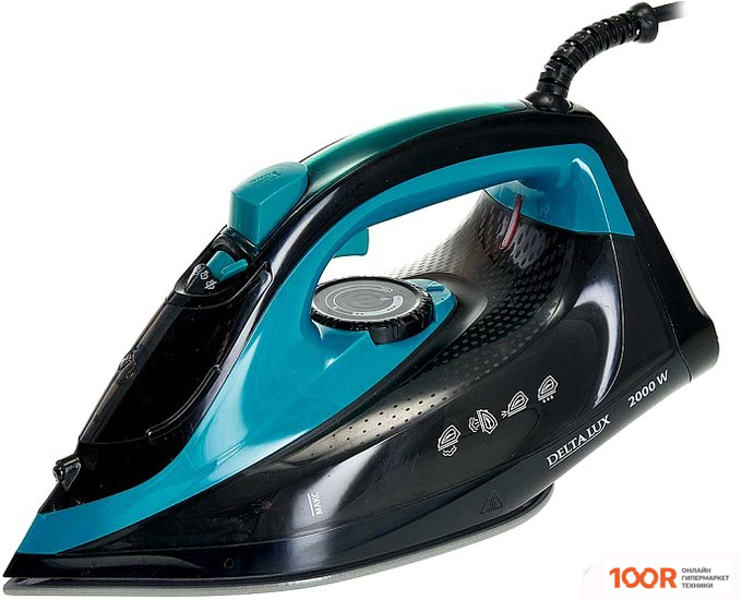 Утюг Delta LUX DE-3000 (ЧЕРНЫЙ/БИРЮЗОВЫЙ) (302654)