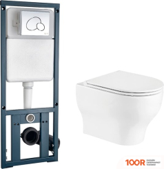 Унитаз WeltWasser ERLENBACH 004 GL-WT + MARBERG 410 RD (БЕЛЫЙ ГЛЯНЕЦ/ХРОМ) (302029)