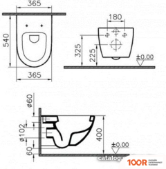 Унитаз Vitra RIM-EX SENTO 7748B003-0075 + 130-003-009 (301966)