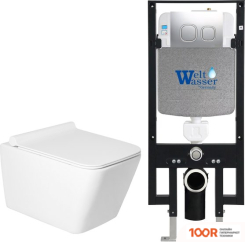 Унитаз Saniteco KW-9004W В КОМПЛЕКТЕ С ИНСТАЛЛЯЦИЕЙ + 497 + RD-CR (301731)