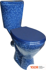 Унитаз Rosa ЭЛЕГАНТ КРАКЕЛЮР (СИНИЙ) (301299)