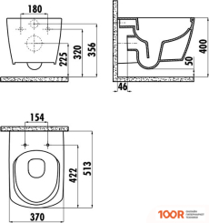 Унитаз Creavit ELEGANT EG321-11CB00E-0000 (БЕЗ СИДЕНЬЯ) (300347)