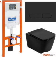 Унитаз BelBagno BB3202CHR-MB/BB3202SC-MB/BB002-80/BB007-PR-NERO.M (299905)