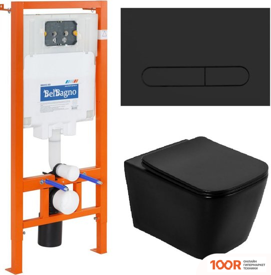 Унитаз BelBagno BB3202CHR-MB/BB3202SC-MB/BB002-80/BB007-PR-NERO.M (299905)