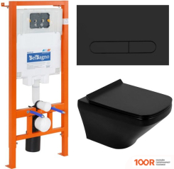 Унитаз BelBagno BB3201CHR-MB/BB3201SC-MB/BB002-80/BB007-PR-NERO.M (299904)