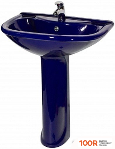 Умывальник Оскольская керамика ПРЕСТИЖ 63 С ПЬЕДЕСТАЛОМ (СИНИЙ) (299414)