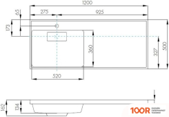 Умывальник Акватон ЛОНДРИ 120 1A72843KLH01L (299328)